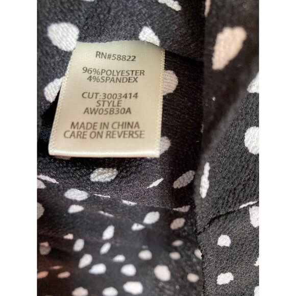 Max Studio Black Pleated Mini Polka Dot Tie Blouse Size 3X - Picture 6 of 7